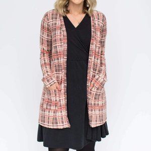 Agnes & Dora Essential Cardigan - Berry Plaid